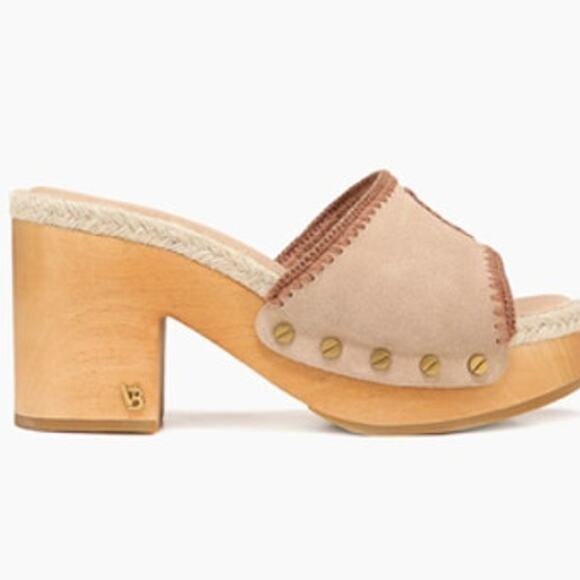 Veronica Beard  Hannalee Suede Wooden Platforms 9 - Picture 2 of 11